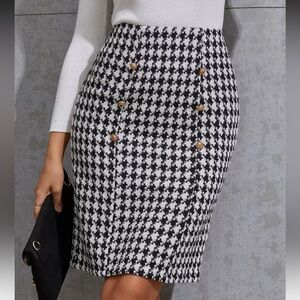 Classic Houndstooth pencil Skirt